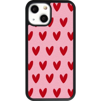 Coque iPhone 13 mini - Silicone rigide noir Saint Valentines Day 26 Pattern heart