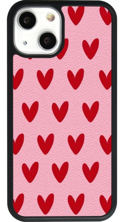 Coque iPhone 13 mini - Silicone rigide noir Saint Valentines Day 26 Pattern heart
