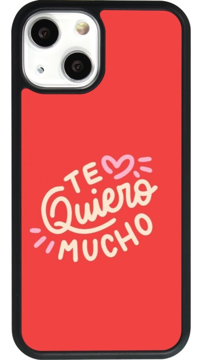 Coque iPhone 13 mini - Silicone rigide noir Saint Valentines Day 26 Te quiero mucho