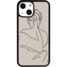 Coque iPhone 13 mini - Silicone rigide noir Salnikova 05