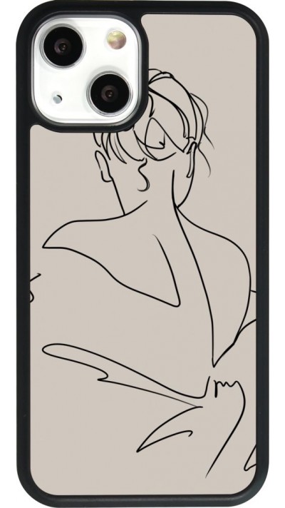 Coque iPhone 13 mini - Silicone rigide noir Salnikova 05