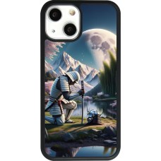 iPhone 13 mini Case Hülle - Silikon schwarz Samurai Katana Mond