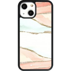 Coque iPhone 13 mini - Silicone rigide noir Shimmering Orange