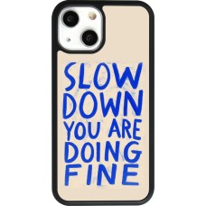 Coque iPhone 13 mini - Silicone rigide noir Slow down 2026