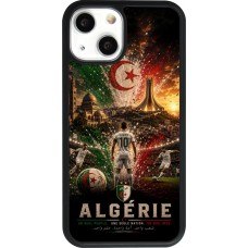 Coque iPhone 13 mini - Silicone rigide noir Football Algérie splash 2026