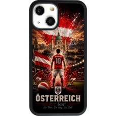 Coque iPhone 13 mini - Silicone rigide noir Football Autriche splash 2026