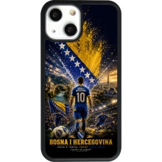 Coque iPhone 13 mini - Silicone rigide noir Football Bosnie-Herzégovine splash 2026