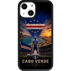 Coque iPhone 13 mini - Silicone rigide noir Football Cap-Vert splash 2026