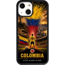 Coque iPhone 13 mini - Silicone rigide noir Football Colombie splash 2026