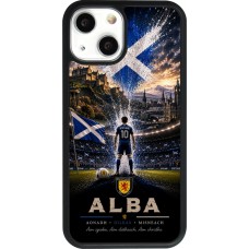 Coque iPhone 13 mini - Silicone rigide noir Football Écosse splash 2026