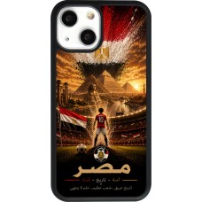 Coque iPhone 13 mini - Silicone rigide noir Football Égypte splash 2026