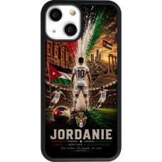 Coque iPhone 13 mini - Silicone rigide noir Football Jordanie splash 2026