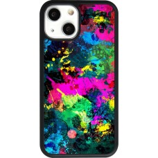 Coque iPhone 13 mini - Silicone rigide noir Splash paint