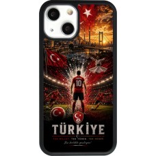 Coque iPhone 13 mini - Silicone rigide noir Football Turquie splash 2026