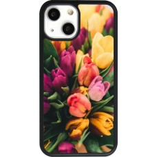 Coque iPhone 13 mini - Silicone rigide noir Bouquet of tulips 2026