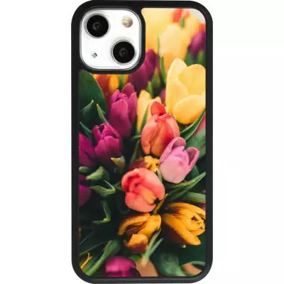 iPhone 13 mini Case Hülle - Silikon schwarz Bouquet of tulips Spring 2026