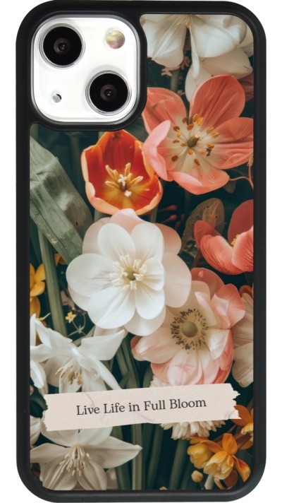 Coque iPhone 13 mini - Silicone rigide noir Full Bloom 2026