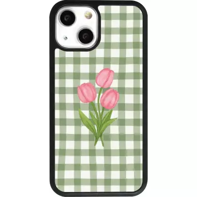 iPhone 13 mini Case Hülle - Silikon schwarz Green vichy tulips Spring 2026