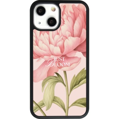 Coque iPhone 13 mini - Silicone rigide noir Just Bloom Spring 2026