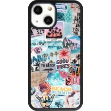 Coque iPhone 13 mini - Silicone rigide noir Summer 20 collage