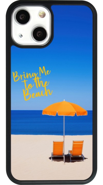 Coque iPhone 13 mini - Silicone rigide noir Summer 2025 Bring me to the beach