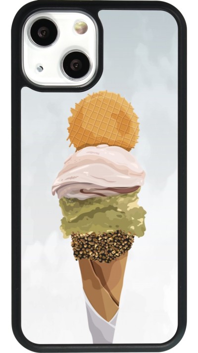 Coque iPhone 13 mini - Silicone rigide noir Summer 2025 Cornet