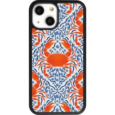 Coque iPhone 13 mini - Silicone rigide noir Crabs and pearls Summer 2026