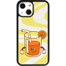 Coque iPhone 13 mini - Silicone rigide noir Summer drink 2026