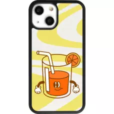 Coque iPhone 13 mini - Silicone rigide noir Summer drink 2026