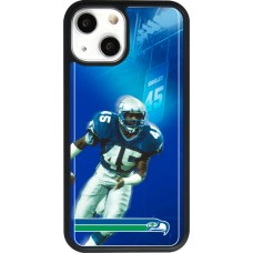 Coque iPhone 13 mini - Silicone rigide noir Super Bowl 26 Seattle 1