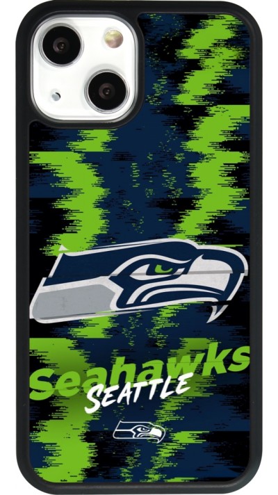 Coque iPhone 13 mini - Silicone rigide noir Super Bowl 26 Seattle 2