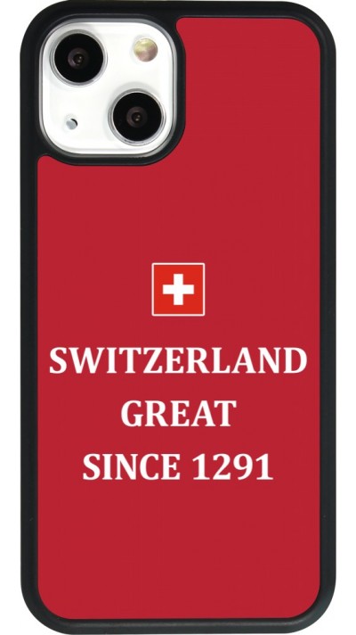 Coque iPhone 13 mini - Silicone rigide noir Switzerland Great Since 1291