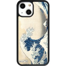 Coque iPhone 13 mini - Silicone rigide noir Tableau art - La Grande Vague de Kanagawa - Hokusai