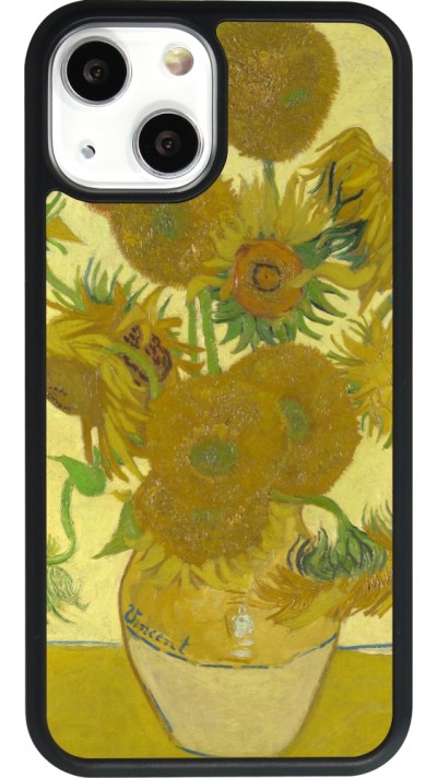 iPhone 13 mini Case Hülle - Silikon schwarz Kunstbild - Sonnenblumen  - Van Gogh