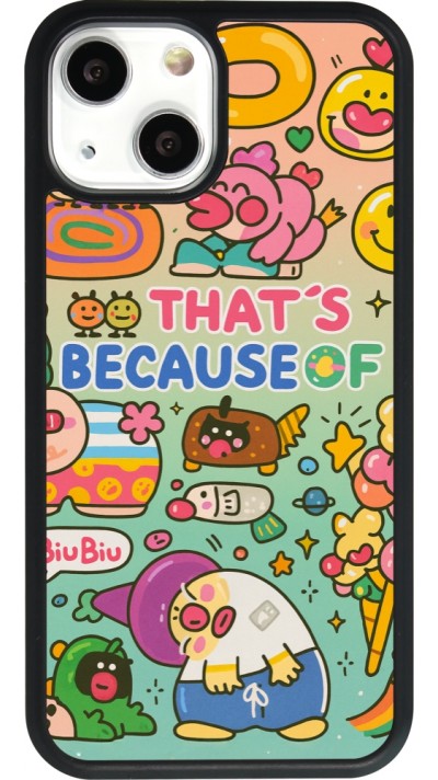 Coque iPhone 13 mini - Silicone rigide noir Thats beacause of