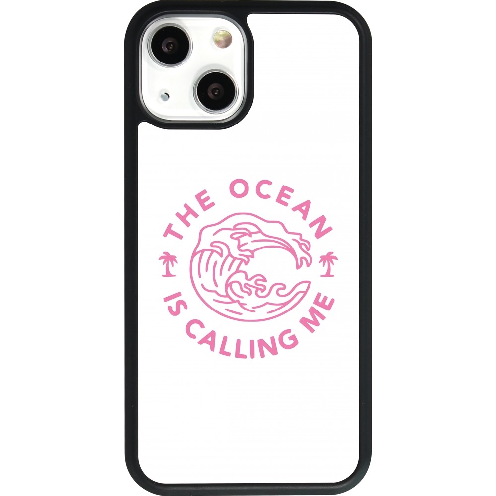 Coque iPhone 13 mini - Silicone rigide noir The Ocean is calling me
