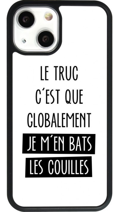 Coque iPhone 13 mini - Silicone rigide noir Le truc globalement bats les couilles