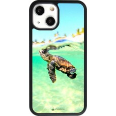 Hülle iPhone 13 mini - Silikon schwarz Turtle Underwater