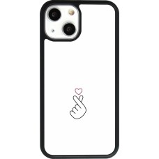 Coque iPhone 13 mini - Silicone rigide noir Valentine 2024 heart by Millennials