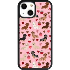 iPhone 13 mini Case Hülle - Silikon schwarz Valentine 2024 puppy love