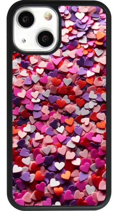 iPhone 13 mini Case Hülle - Silikon schwarz Valentin 2025 Konfetti