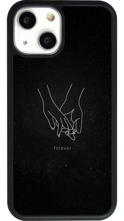 iPhone 13 mini Case Hülle - Silikon schwarz Valentine 2023 hands forever