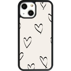 iPhone 13 mini Case Hülle - Silikon schwarz Valentine 2023 minimalist hearts