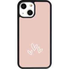 iPhone 13 mini Case Hülle - Silikon schwarz Valentine 2023 three minimalist hearts