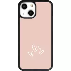 iPhone 13 mini Case Hülle - Silikon schwarz Valentine 2023 three minimalist hearts