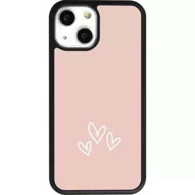iPhone 13 mini Case Hülle - Silikon schwarz Valentine 2023 three minimalist hearts