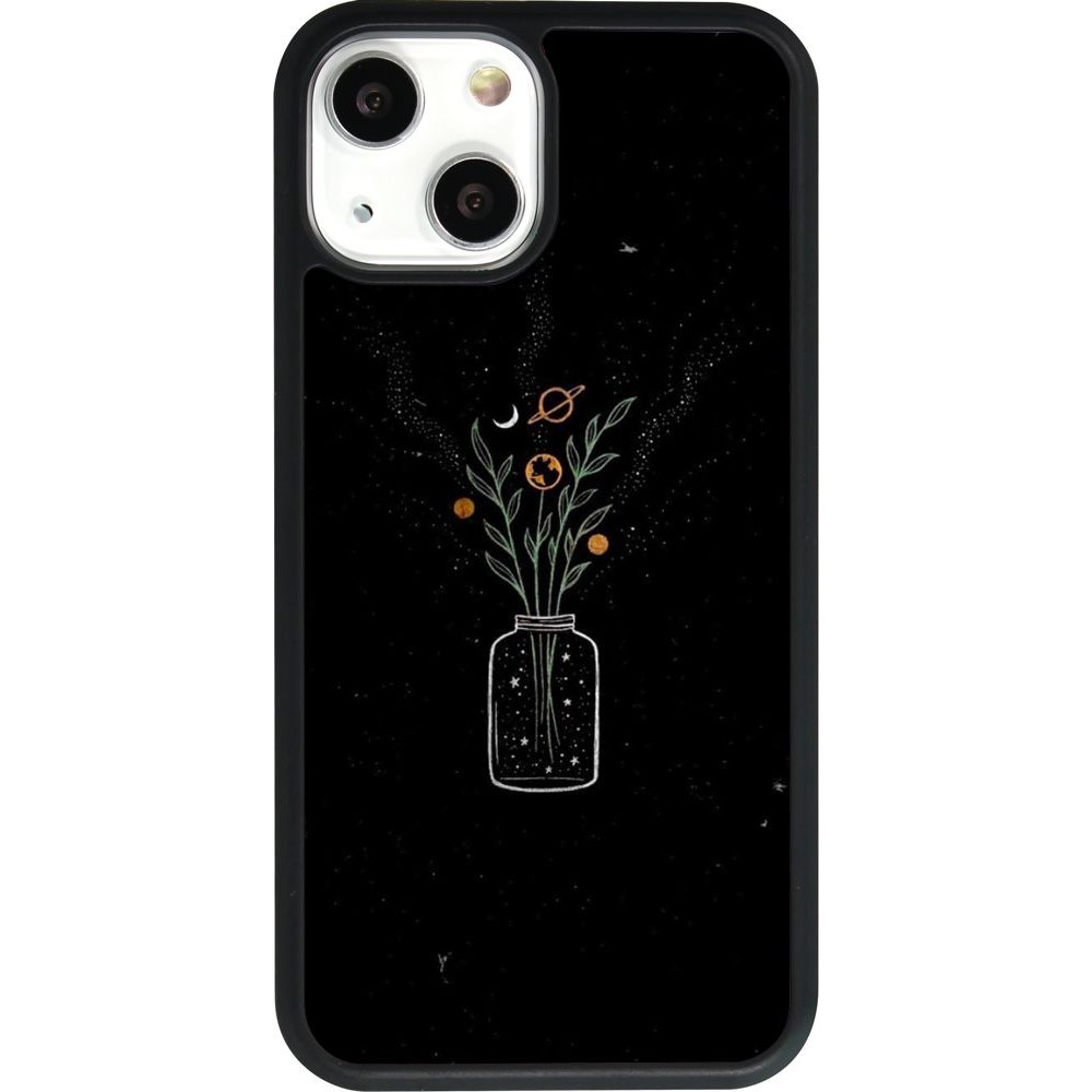 Coque iPhone 13 mini - Silicone rigide noir Vase black