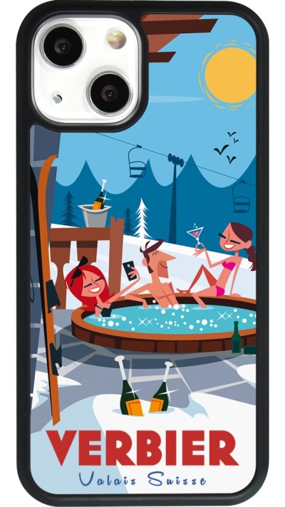 iPhone 13 mini Case Hülle - Silikon schwarz Verbier Mountain Jacuzzi