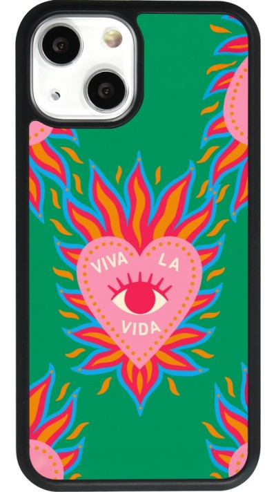 Coque iPhone 13 mini - Silicone rigide noir Viva la vida 2026