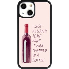 Coque iPhone 13 mini - Silicone rigide noir I just rescued some wine